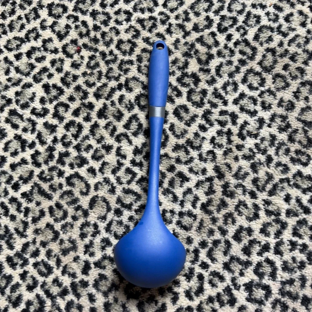 Bright Blue Core Ladel Soup Spoon Hard Plastic Kitchen Serving